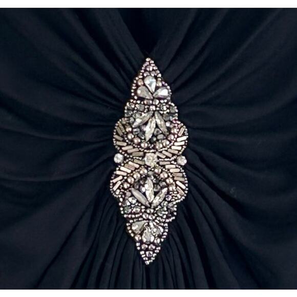 Karen Kane Black Long Sleeve Blouse with Silver Accent - Picture 4 of 8